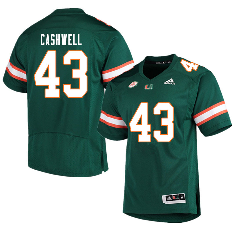 Men #43 Isaiah Cashwell Miami Hurricanes College Football Jerseys Sale-Green